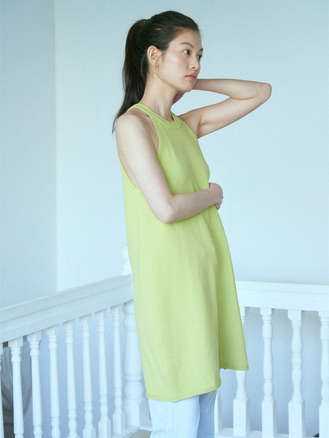원피스 - 르아보네 (Le abonne) - HALTER NECK DRESS_LIME