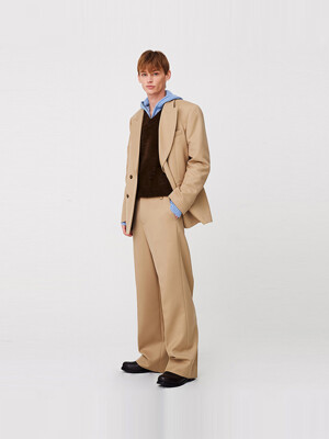 For men, Low Rise Wide Pants / Beige