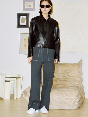 Outstitch Semi Wide Pants - Navy