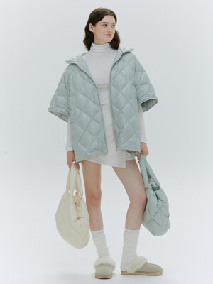 OVERFIT QUILTED GOOSE DOWN PONCHO [3COLOR]