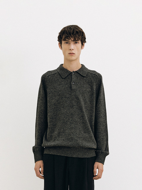 니트,니트 - 더웨더이즈어썸 (theweatherisawesome) - Park Collar Knit Sweater (Charcoal)