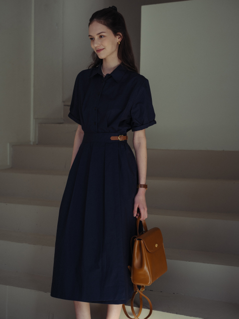 ワンピース [Amour moier] amr1424 belt sleeveless one-piece 아무르 무아르]amr1424 belt sleeveless one-piece (2color)