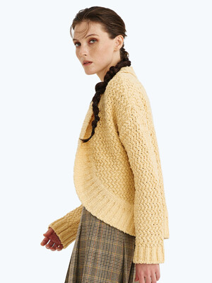 THE WAVE TEXTURED CARDIGAN SAND