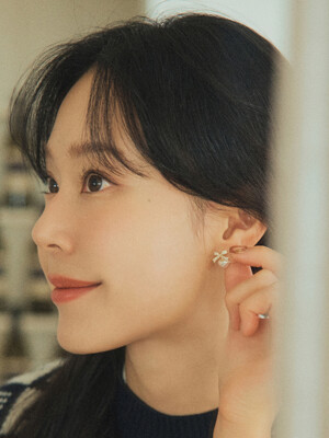 [단독] estel ribbon heart pearl earring