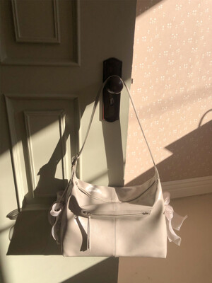 Pillow ribbon bag_warm grey