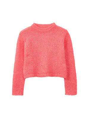 Pastel Spangle Knit Top (Coral)