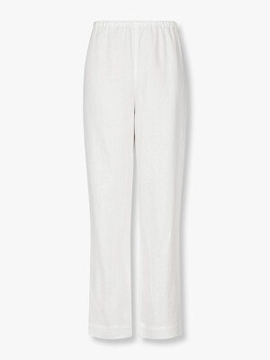 백 포켓 밴딩 린넨 팬츠 (Remi Cropped Linen Pant)_화이트 RF14103009