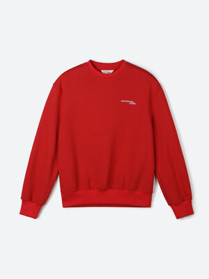 01 M.C UNISEX, Logo Sweatshirt / Red