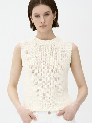 knit sleeveless_cream