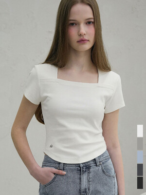 Renee Square Neck Slim T-Shirt - 5COL