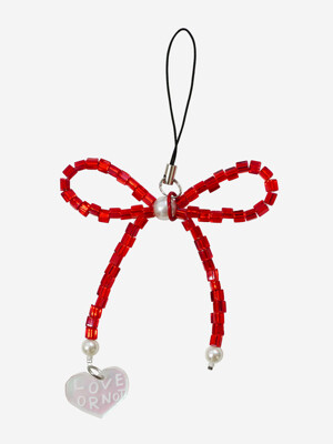 Red Ribbon Beads Strap