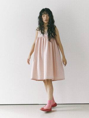 Volume slip dress / Pink