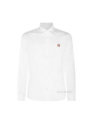 [메종키츠네] 24SS 남성 MM00409WC0026 P100 폭스 헤드 셔츠 화이트