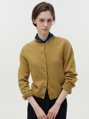 Diene round cardigan (Olive)