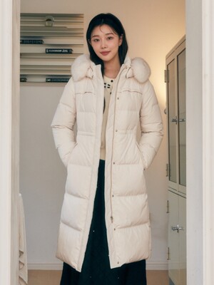 폭스퍼 후드 벨티드 구스다운 점퍼 GPCP2PDW51