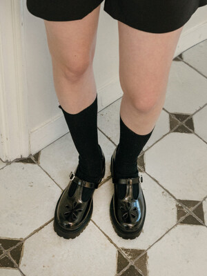 Callia 칼리아 T 스트랩 뉴 아이코닉 플라워 플랫폼 로퍼_2color 5cm