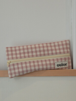 ouior flat pencil case - modern pink (middle zipper)