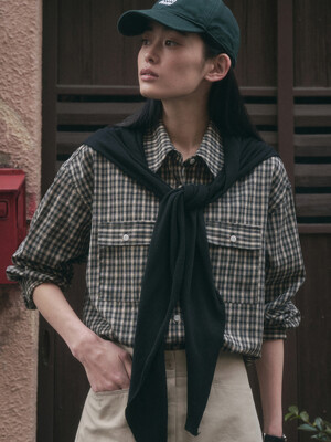 EZRA CASH SHAWL MUFFLER_BLACK