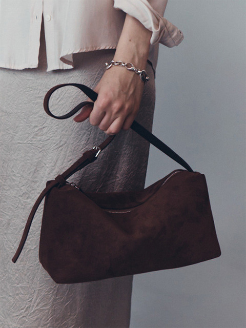 오브히 미누 스웨이드 숄더백 Minu Suede Shoulder Bag_Chocolate