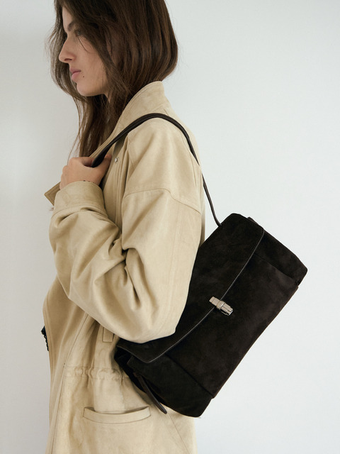 르메메 Sac Amelie Suede_Deep Brown