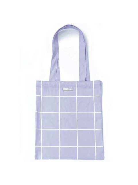 grid canvas bag purple