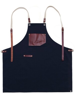 roco real cow leather apron (Navy) #AA1516