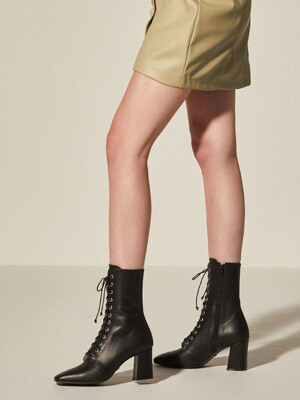 Lace-up Half Boots_Black