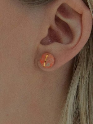 2021 Pantone Daily Round Marbling earring (OR)