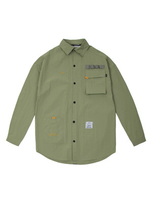 21SS TECH OVERSIZED SHIRTS OLIVE