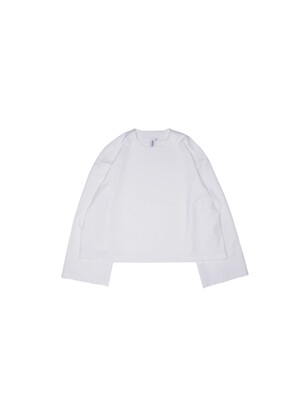 Cropped Wide Sleeve Pullover_white