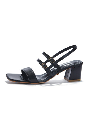 Square Buckle Sandal_Black