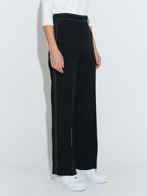 Stitched straight trouser [Black]