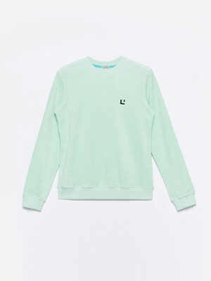 Terry Crew Neck Pullover - Mint
