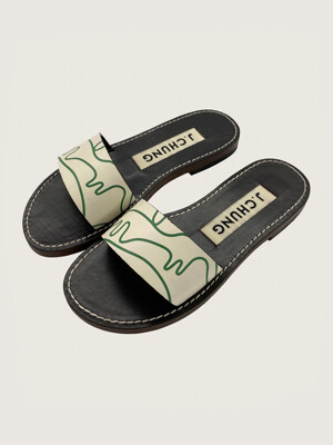 Kyma Slides_Ivory+Green