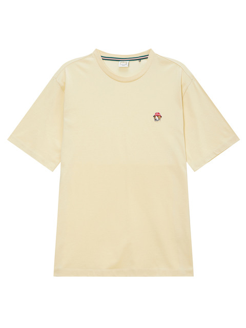 티셔츠,티셔츠 - 피즈 (PHIZ) - [헤지스 피즈] 베이지 프리미어 코튼 버킷 스몰 로고 반팔 티셔츠