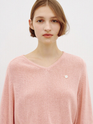 Sophie V-neck Knit (Pink)