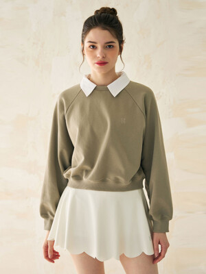 LOVEFORTY COLLAR POINT SWEATSHIRT KHAKI