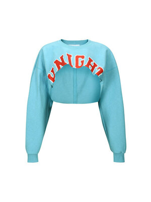 KNIGHT-PRINT COPPED SWEATSHIRT (SKY BLUE)