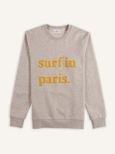 티셔츠,티셔츠 - 퀴즈드그레누이오 (CUISSE DE GRENOUILLE) - SWEATSHIRT SURF IN PARIS_GREY/YELLOW