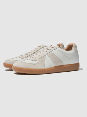 German Military Pigskin Sneakers+5cm (White)