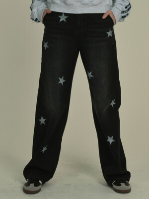 star denim pants (black)