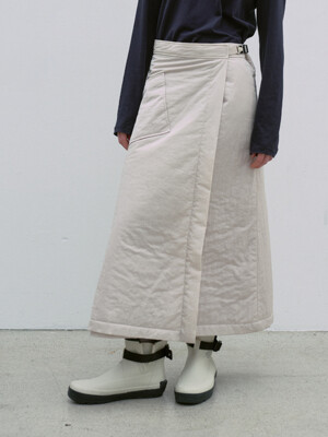 Padded Wrap Skirt_Ivory
