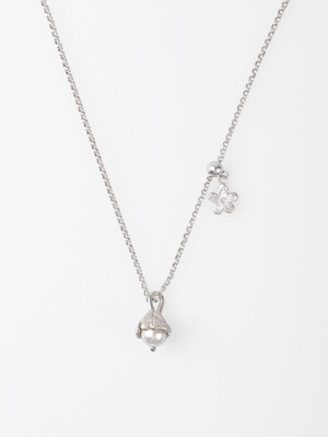 Flower pearl Necklace_ N12[Silver]