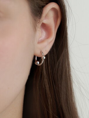 silver balls earring