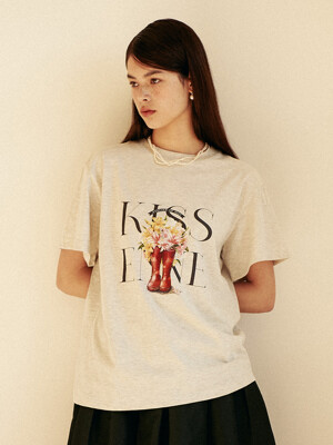 KISS FOR FLOWER T-SHIRTS [M.GREY]