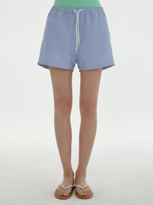 [24SS clove] Stripe Beach Shorts_Women (Blue)