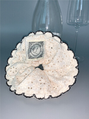 Home Scrunchie vol.2 (embroidery black lace trim)