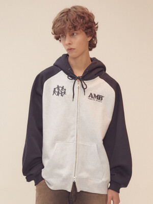 Round and round zip-up Hoodie Zip-UP AZIP703 (Navy)