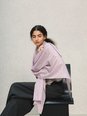 Cashmere pashmina muffler_Chiffon Lilac
