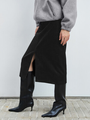 Corduroy H Skirt_BLACK